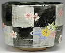 Raku yaki Tea Bowl With Unkin Design 