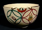 Elegant Kyoyaki Tea Bowl With Design Of Shippo Tsunagi